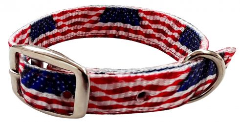 Showman Couture American Flag designed nylon dog collar